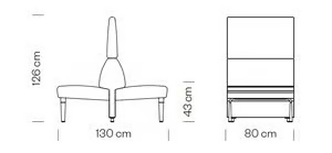 AMBIT 1046 - Fabric bench seating with back by Et al. - view 3